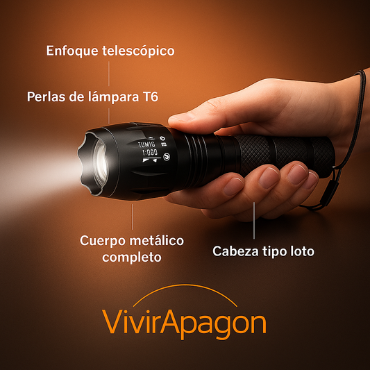 Linterna LED de emergencia: luz inmediata sin electricidad